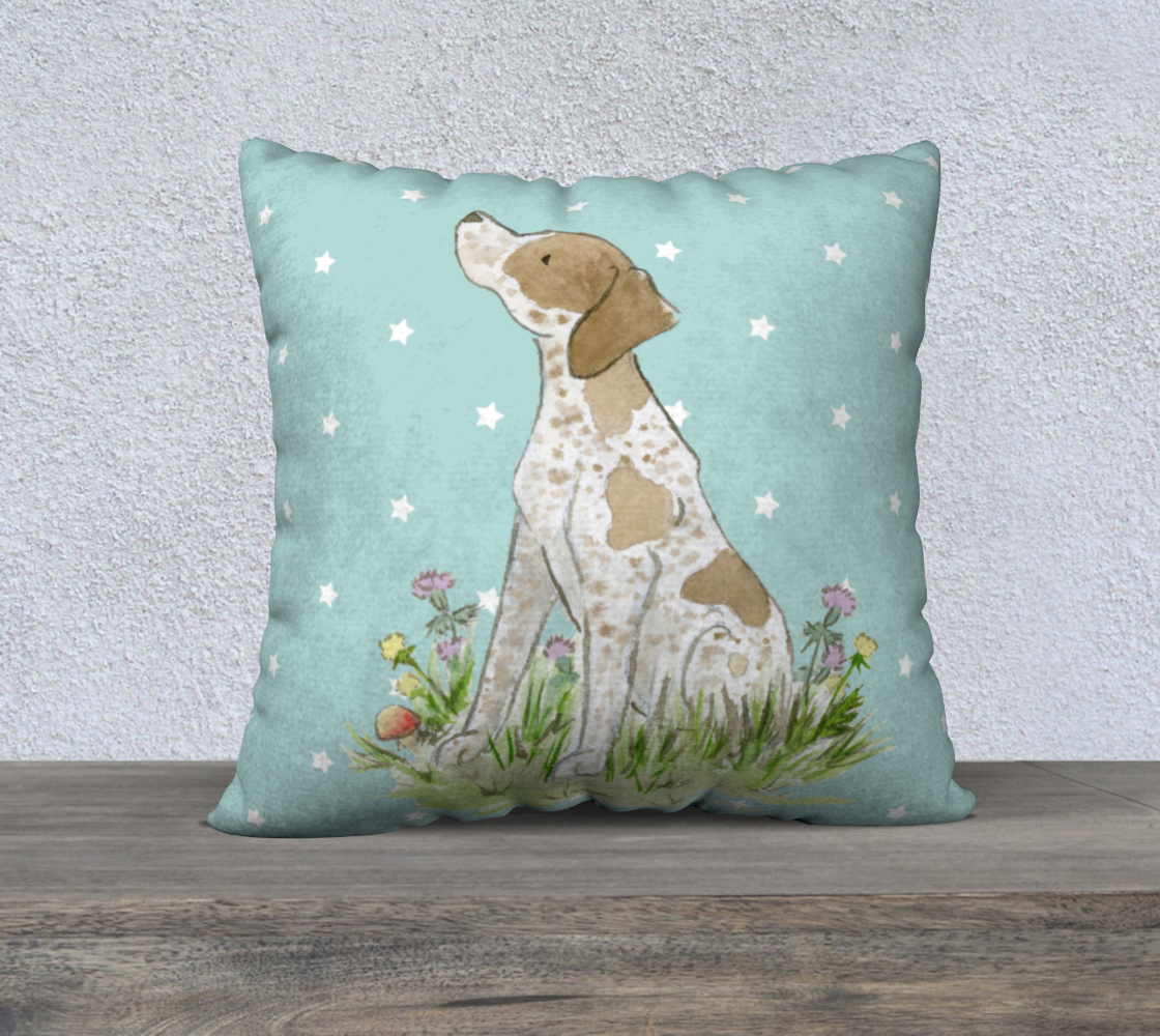 German Shorthaired Pointer Square Throw Pillow Cover, Decorative Pillow Cover, Pointer Gift - Jasper and Ruby Art