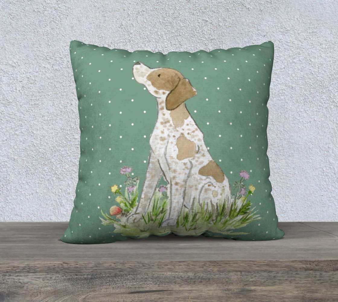 German Shorthaired Pointer Square Throw Pillow Cover, Decorative Pillow Cover, Pointer Gift - Jasper and Ruby Art